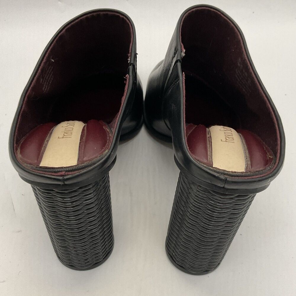 Franco Sarto Women’s Black Leather Ankle Bootie Zip Round Toe US 9.5 M - Picture 4 of 9